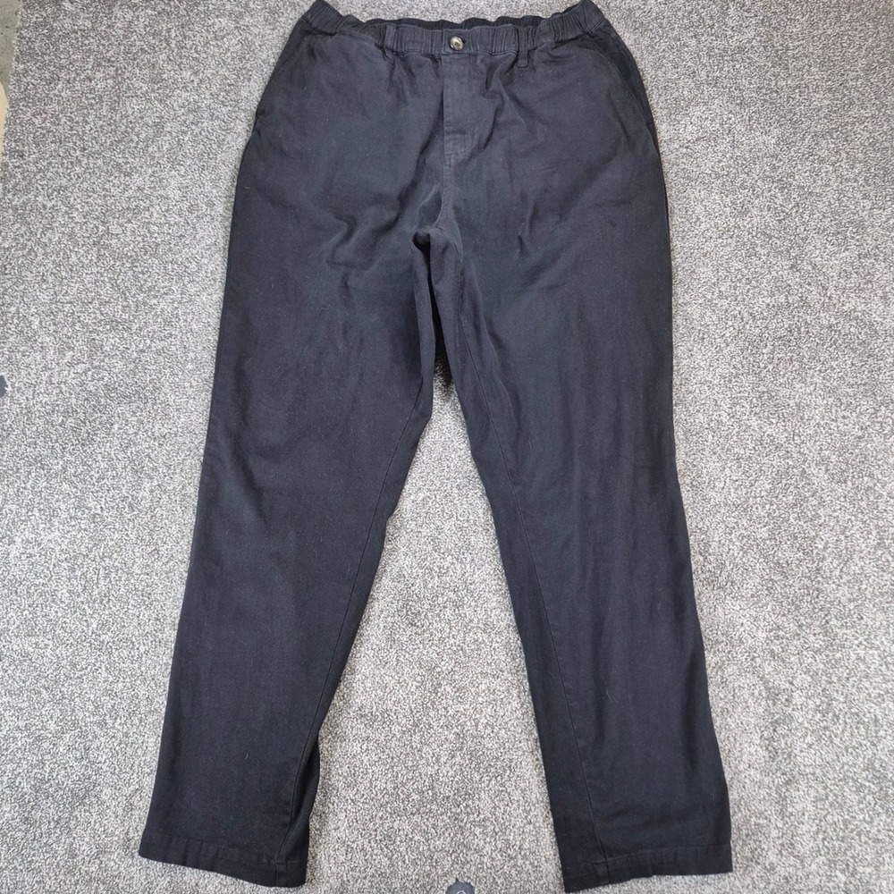 Cove Pants Mens 38x32 Black Chino Stretch Elastic Waist Straight Leg
